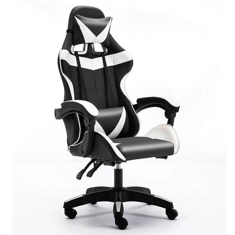 Silla para videojuegos con respaldo alto, silla ejecutiva ergonómica y giratoria, reposacabezas y soporte Lumbar