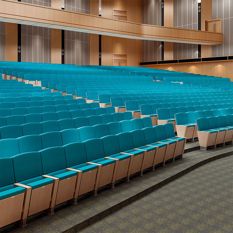 Silla apilable Silla de cine para auditorio de iglesia acolchada con esponja de alta calidad de lujo