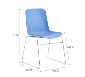 Silla de entrenamiento con marco de madera y metal, asiento de plástico, venta al por mayor, con reposabrazos, silla moderna para conferencias, silla apilable para sala de reuniones