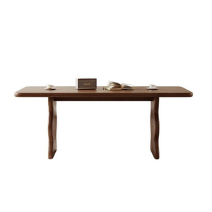 Mesa de comedor de estilo Retro francés, juego de sillas y mesa de comedor de madera maciza Rectangular, mesa de comedor comercial