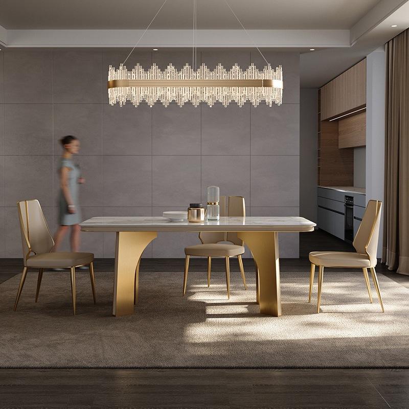 Nuevo diseño, moderno, ergonómico, de cuero, sala de estar de lujo, Hotel, restaurante, muebles para el hogar, silla de comedor de acero inoxidable y Metal