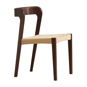 Sillas de comedor Retro modernas para restaurante y cafetería, Silla de ratán de madera para Hotel con asiento de cuerda de alta calidad