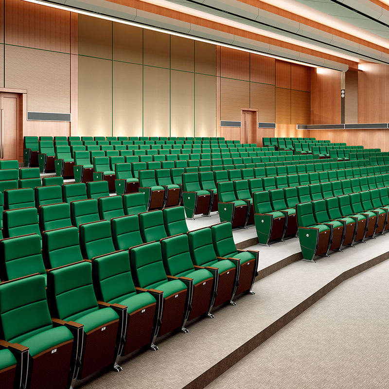 Silla apilable Silla de cine para auditorio de iglesia acolchada con esponja de alta calidad de lujo