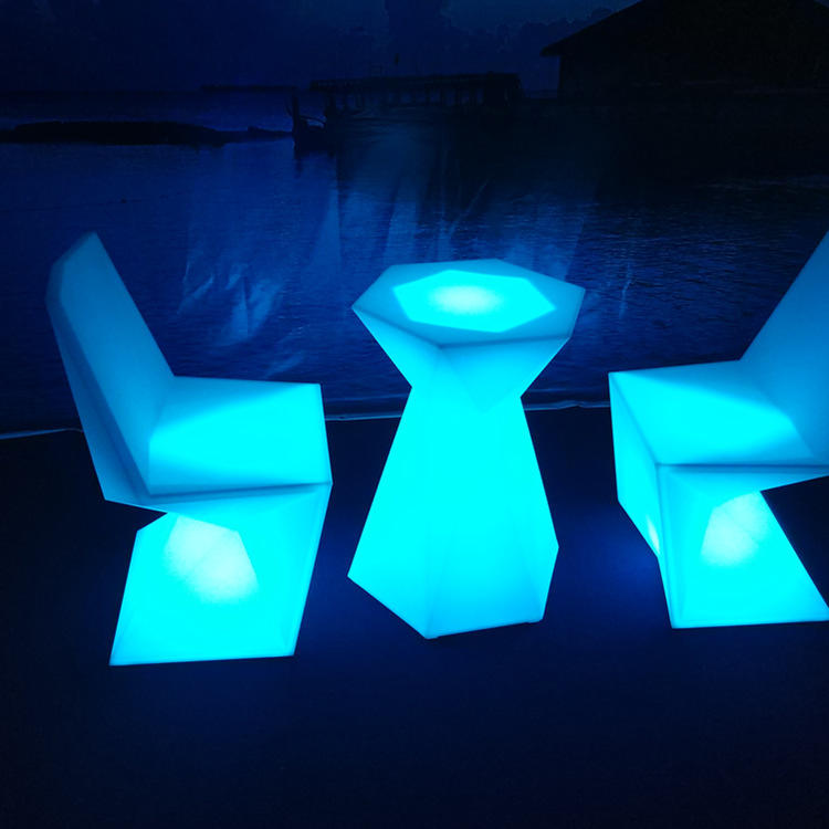 Mesa y silla de bar portátil LED, mueble LED brillante, Mostrador de bar que cambia de 16 colores para club nocturno, evento, fiesta de boda