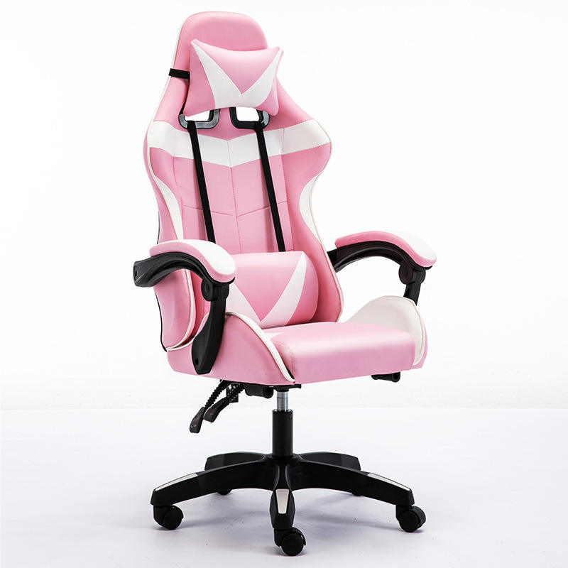 Silla para videojuegos con respaldo alto, silla ejecutiva ergonómica y giratoria, reposacabezas y soporte Lumbar