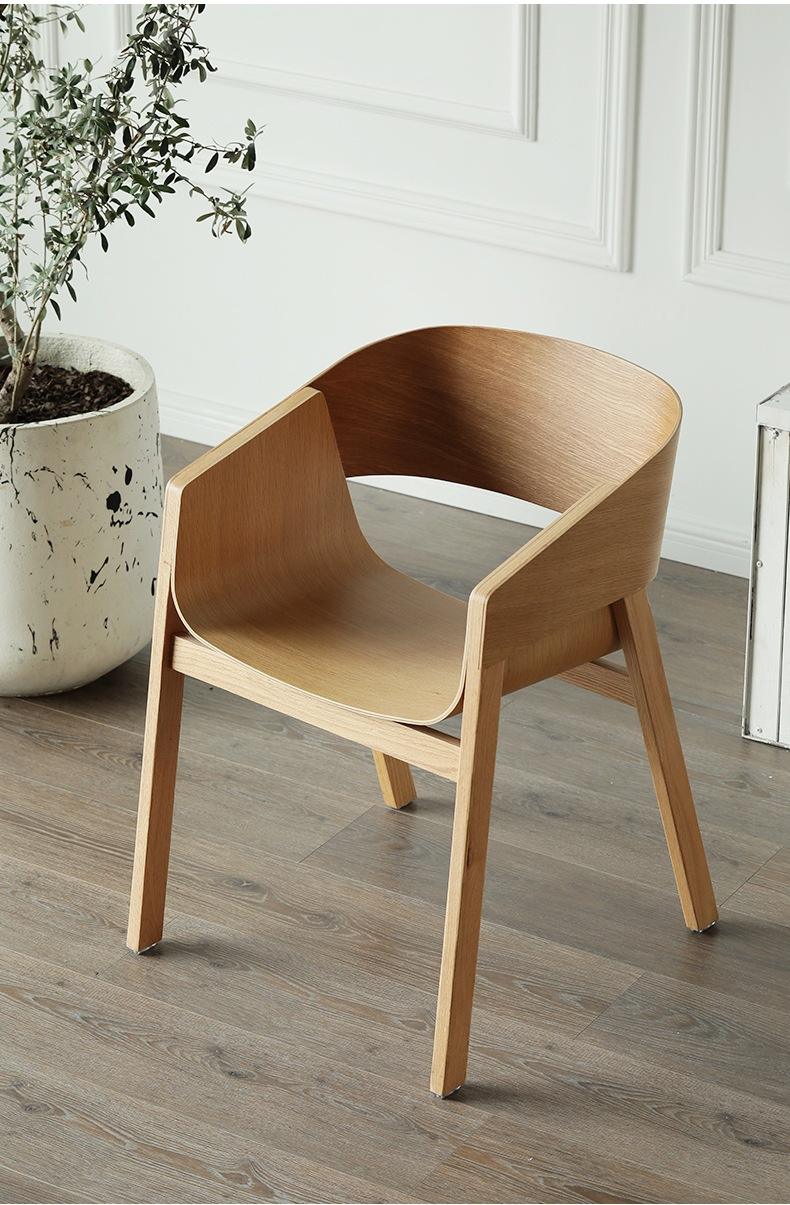 Silla de comedor nórdica de madera maciza, silla de negociación sencilla y moderna, sillón de ocio para restaurante, sala de estar, cafetería y tienda, superventas