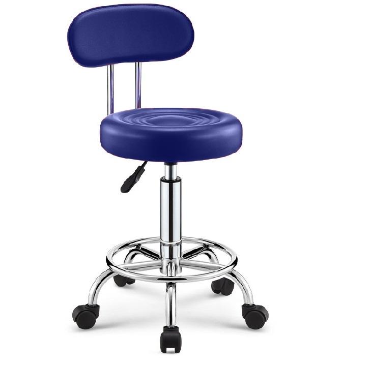 Taburete rodante de dibujo para salón de spa médico con respaldo, silla de dibujo de barra, silla giratoria ajustable