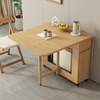 Mesa de comedor plegable de madera maciza, mesa de comedor móvil multifuncional, combinación de sillas, mesa de comedor de madera maciza