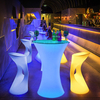 Mesa led cuadrada, muebles de Bar iluminados modernos, mesas y sillas para club nocturno, mesa de Bar con luz Led divertida