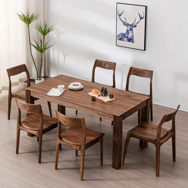 Nueva llegada, muebles de lujo, mesas de comedor, mesa de comedor Rectangular, juego de mesa de comedor con acabado Natural de madera maciza para comedor