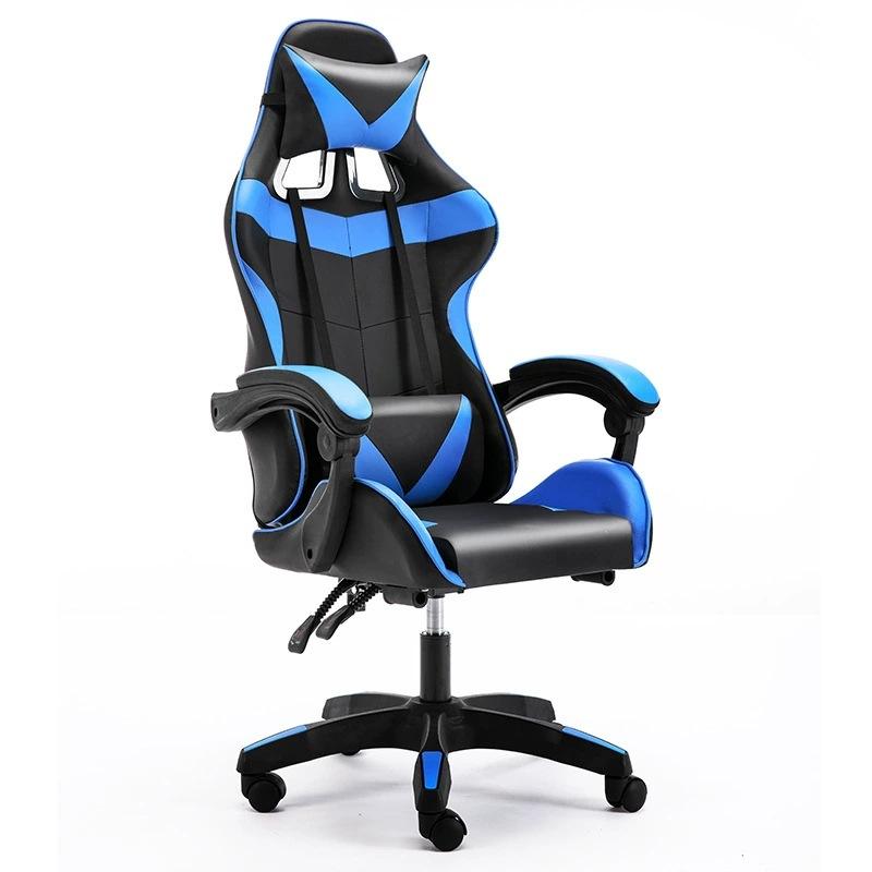 Silla para videojuegos con respaldo alto, silla ejecutiva ergonómica y giratoria, reposacabezas y soporte Lumbar