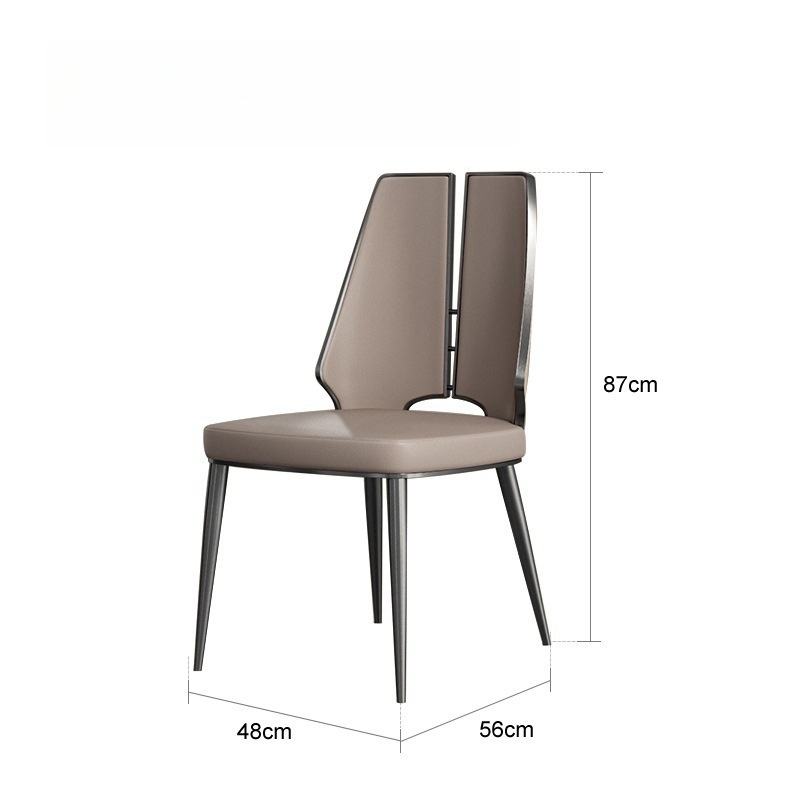 Nuevo diseño, moderno, ergonómico, de cuero, sala de estar de lujo, Hotel, restaurante, muebles para el hogar, silla de comedor de acero inoxidable y Metal