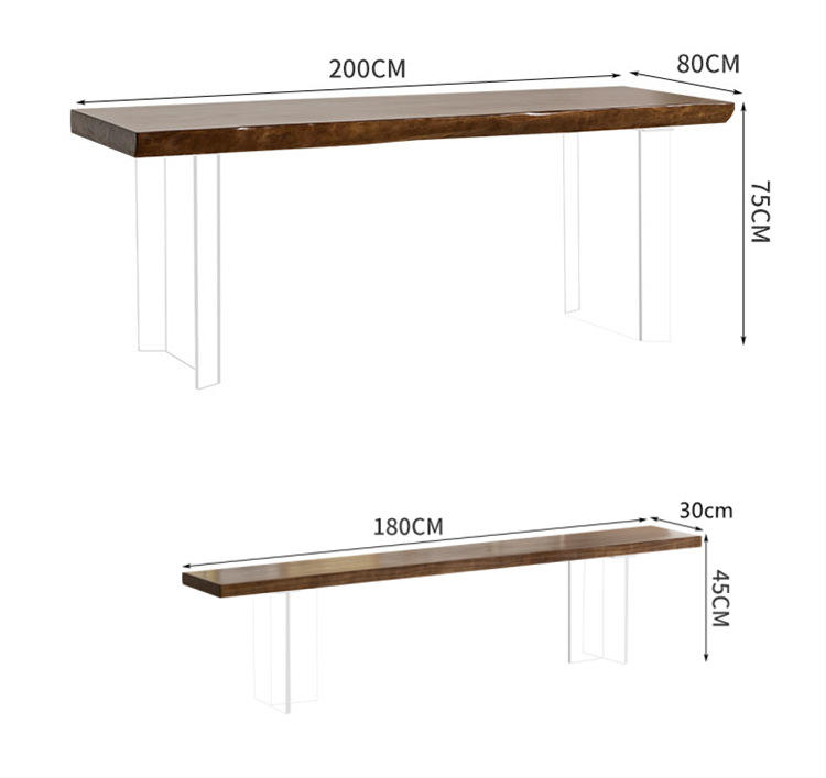 Mesa acrílica de madera maciza, escritorio sencillo y moderno para el hogar, mesa de trabajo, muebles, mesa de comedor