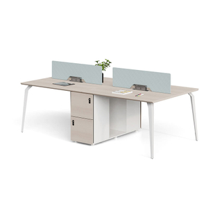 Fabricante de muebles de oficina de bajo precio, tablero ignífugo de color beige cereza con tres cajones, escritorios decorativos, mesa de oficina