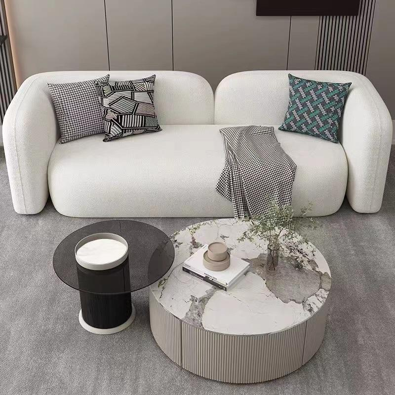 Conjunto de sofás para oficina en casa, sofá de cuero de diseño moderno, área de recepción, muebles comerciales, mesas y sillas