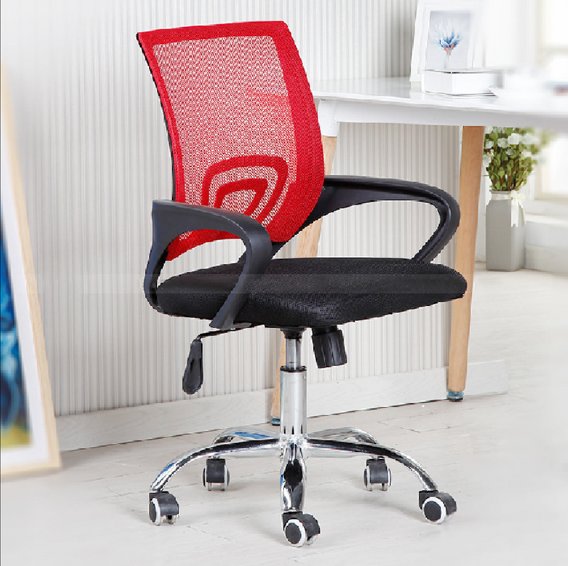 Silla de escritorio con respaldo medio, silla ergonómica de malla para computadora, silla ejecutiva giratoria de altura ajustable con reposabrazos de soporte lumbar